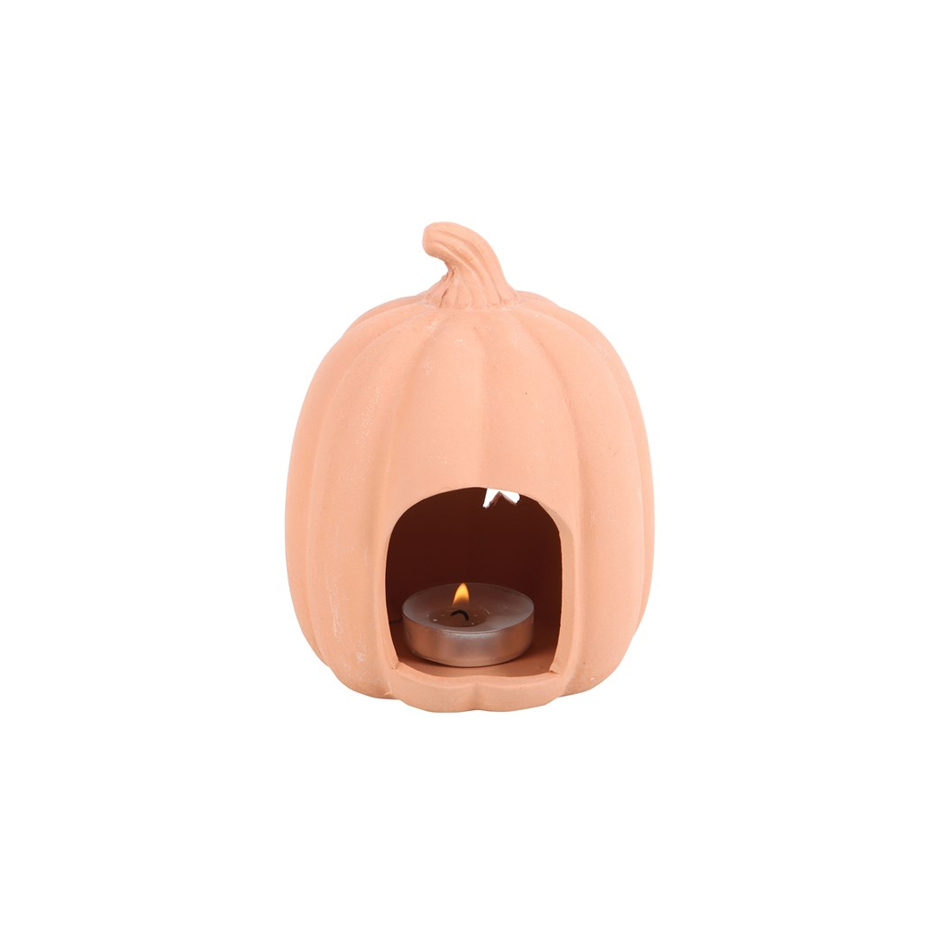 9cm Terracotta Pumpkin Tealight Holder - Image 3