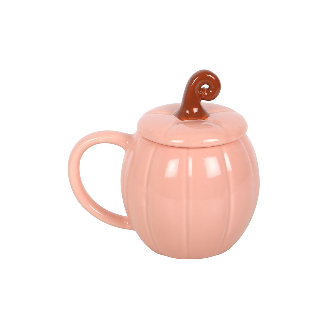Pink Curly Pumpkin Lidded Mug - Image 2