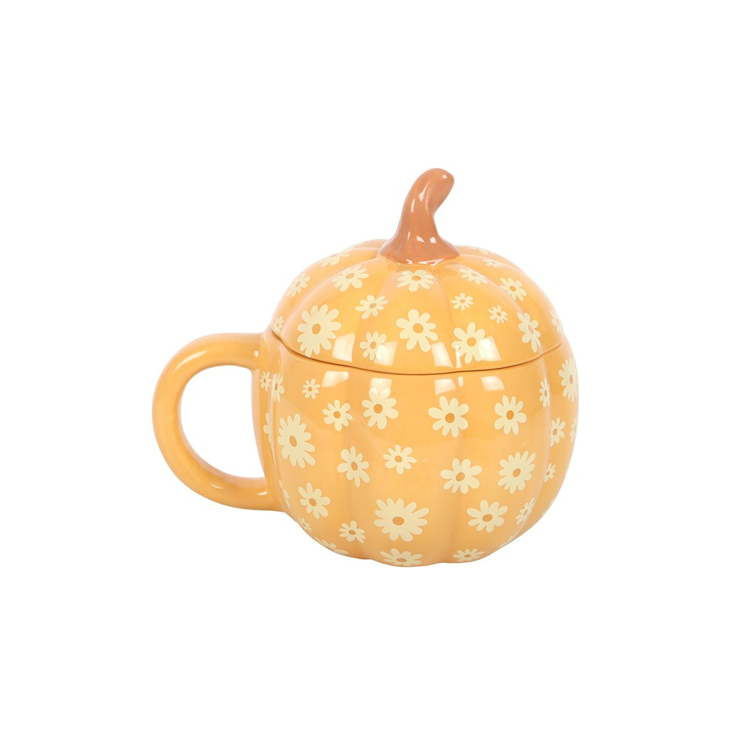 Groovy Floral Pumpkin Lidded Mug - Image 2