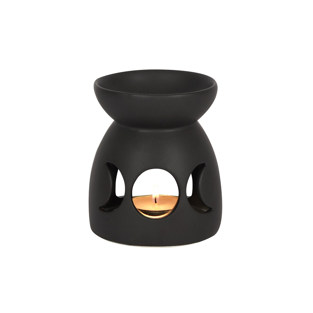 Black Triple Moon Cut Out Oil Burner - Image 2