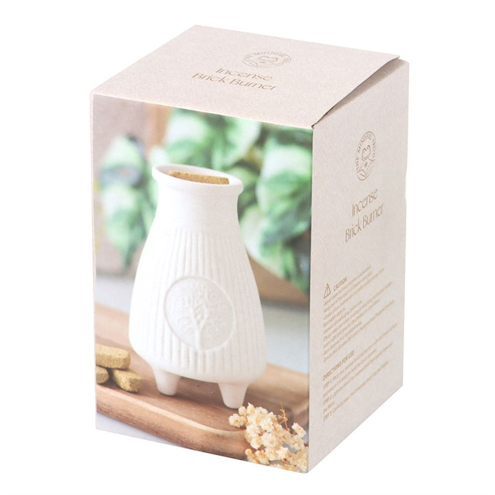 Cream Ribbed Palo Santo Brick Burner - Image 5