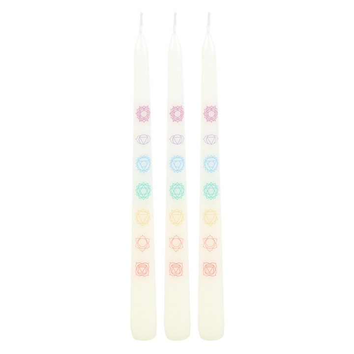 Set of 3 Chakra Balancing Taper Dinner Candles - Image 3