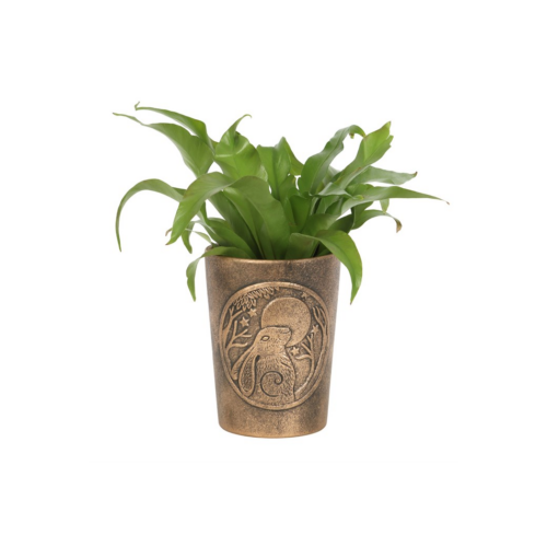 Moon Gazing Hare Bronze Terracotta Plant Pot by Lisa Parker