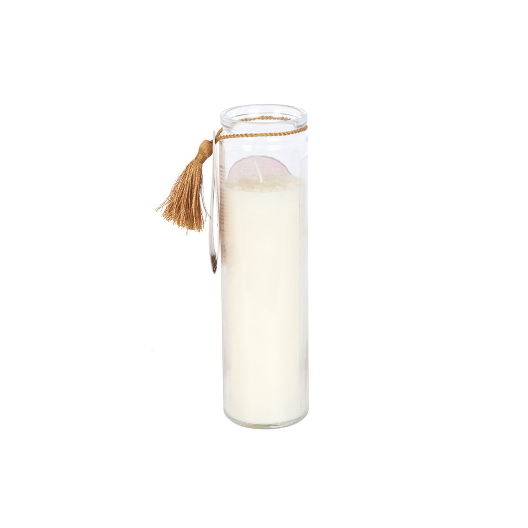 Athena Goddess Tube Candle with Clear Quartz Crystals - Image 3