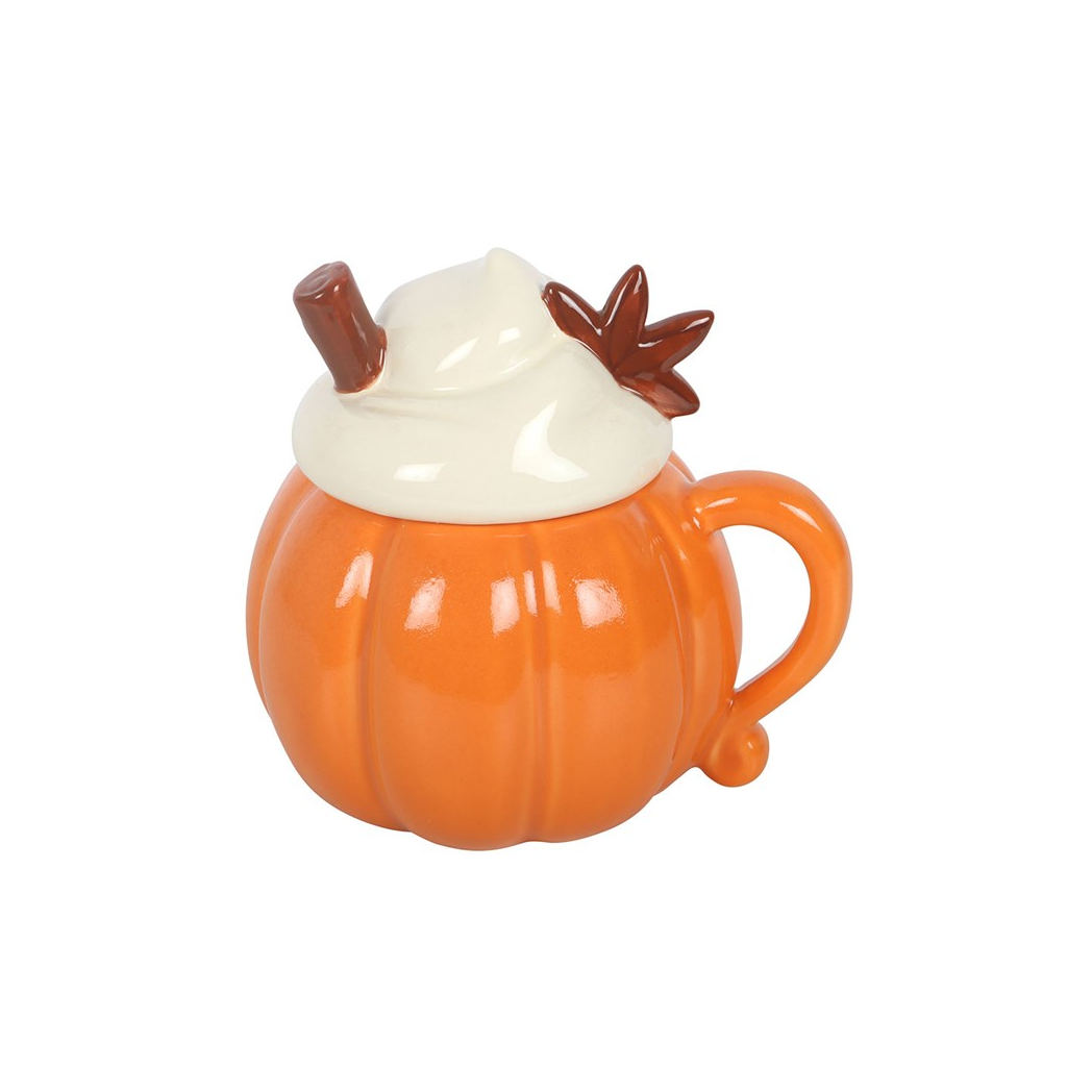 Pumpkin Cream Lidded Mug - Image 4