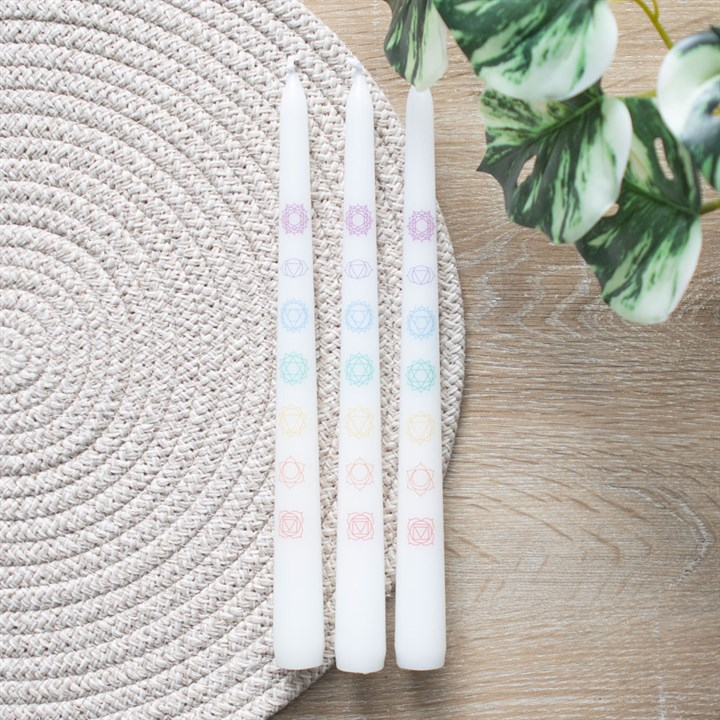 Set of 3 Chakra Balancing Taper Dinner Candles - Image 6