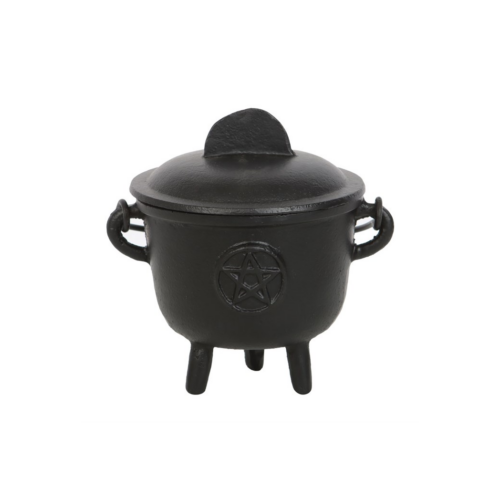 11cm Cast Iron Cauldron with Pentagram