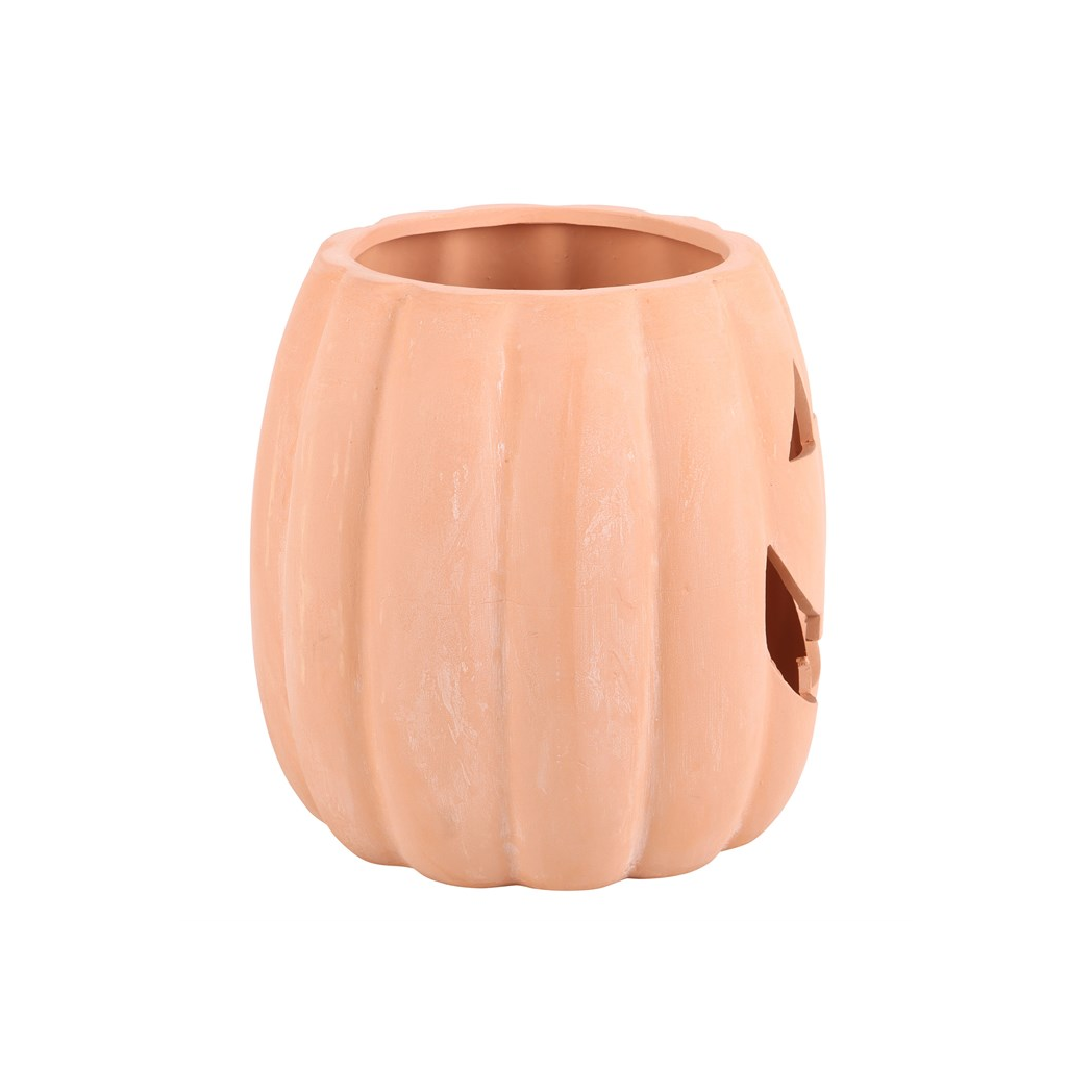 25cm Terracotta Cut Out Pumpkin Decoration - Image 2