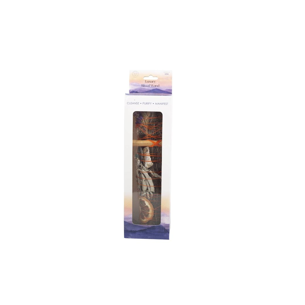 9in Ritual Wand Smudge Stick with Rosemary, Palo Santo and Aventurine - Image 2