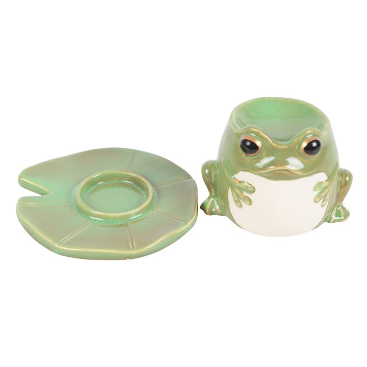Frog Shaped Oil Burner and Lily Pad Plate - Image 5