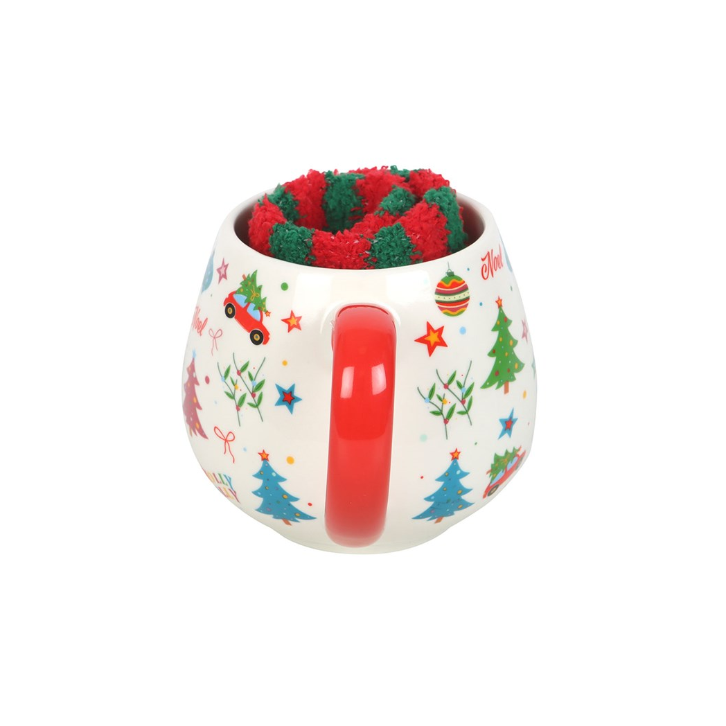 Nostalgic Christmas Print Mug and Socks Set - Image 3