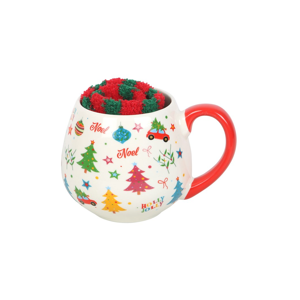 Nostalgic Christmas Print Mug and Socks Set - Image 4