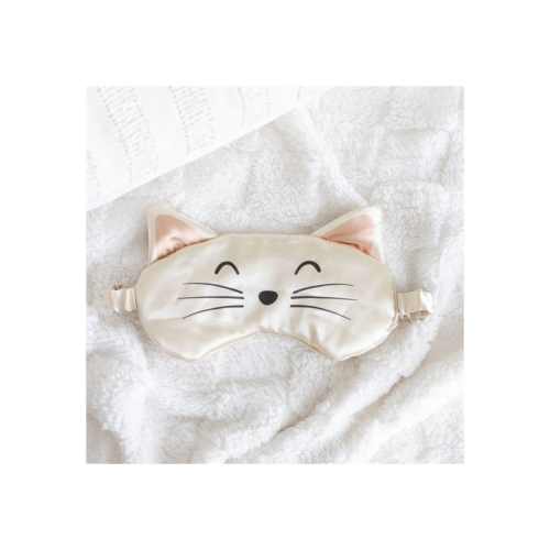 White Cat Face Satin Eye Mask