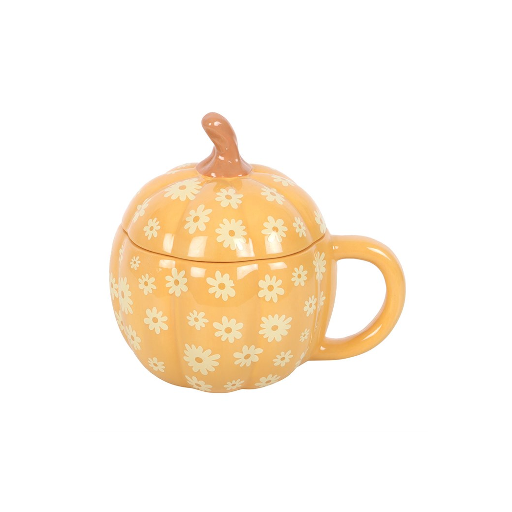Groovy Floral Pumpkin Lidded Mug - Image 5