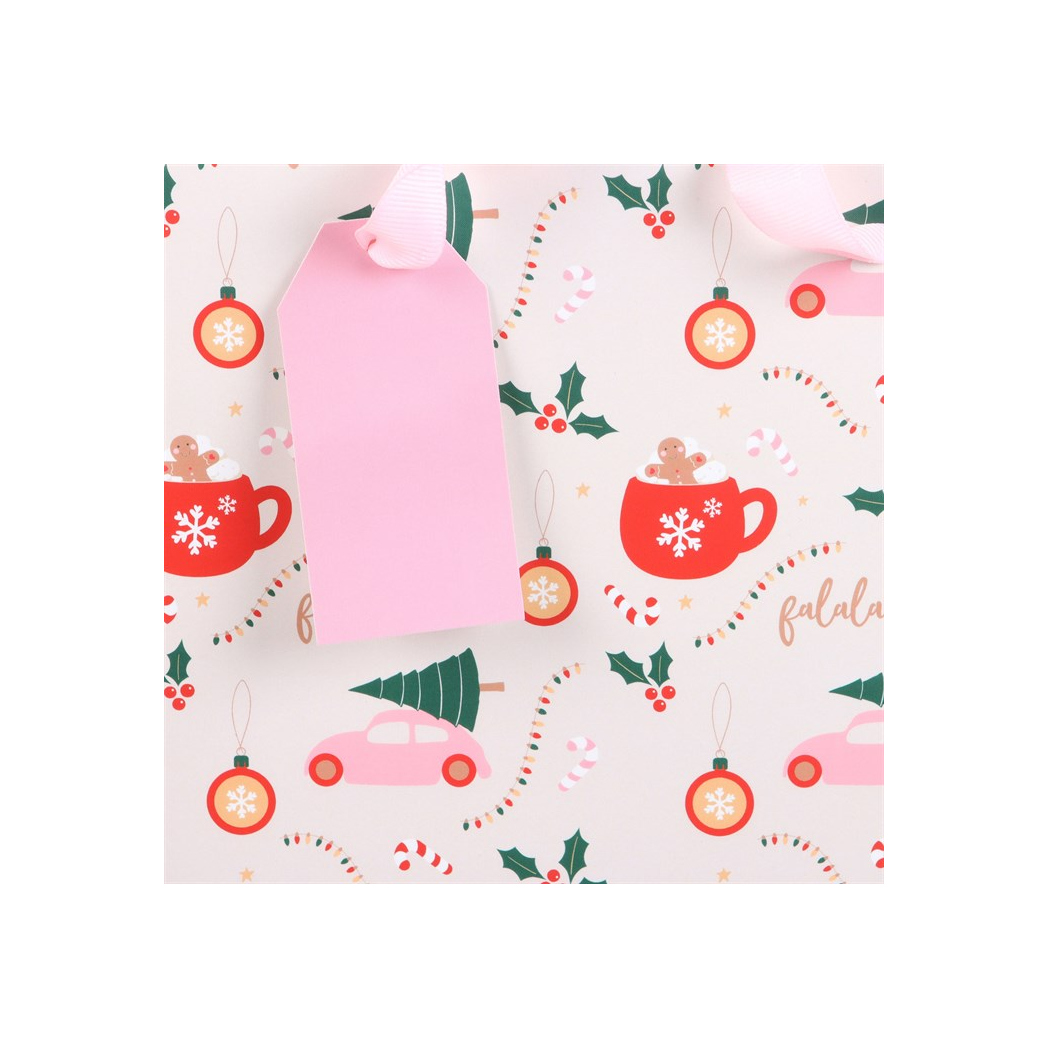 23cm Medium Sugarplum Fun Christmas Print Gift Bag - Image 3