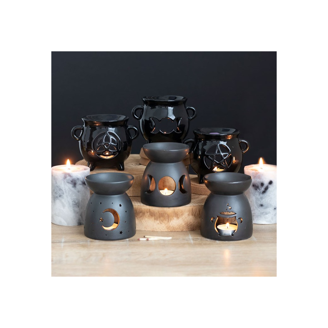 Black Triple Moon Cut Out Oil Burner - Image 5