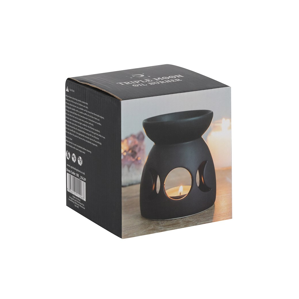 Black Triple Moon Cut Out Oil Burner - Image 4