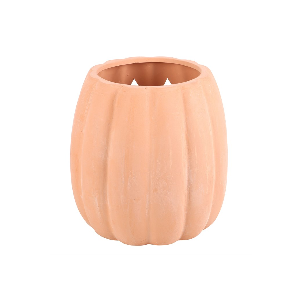 25cm Terracotta Cut Out Pumpkin Decoration - Image 3