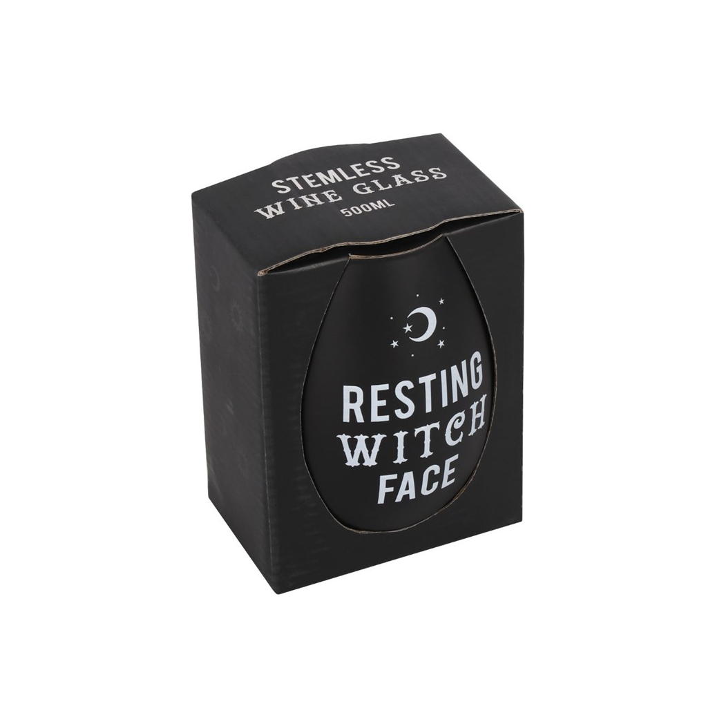 Resting Witch Face Stemless Wine Glass - Image 2