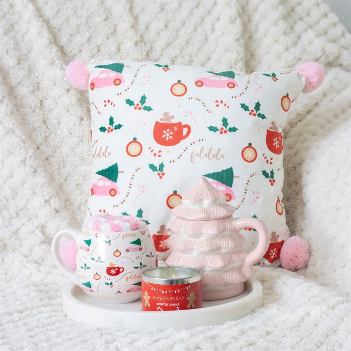 Square Sugarplum Fun Christmas Print Cushion - Image 5