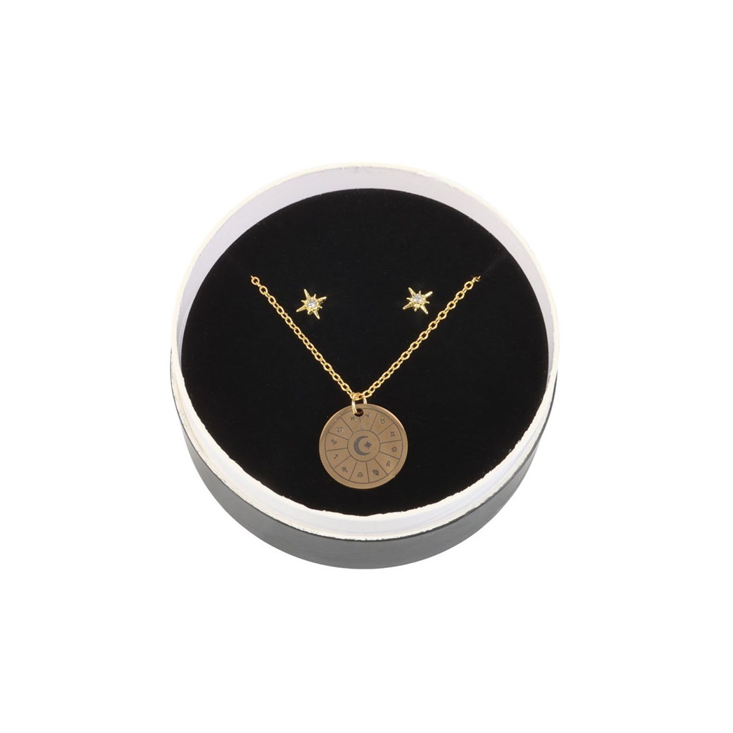 Astrology Wheel Earring and Necklace Set - Image 3