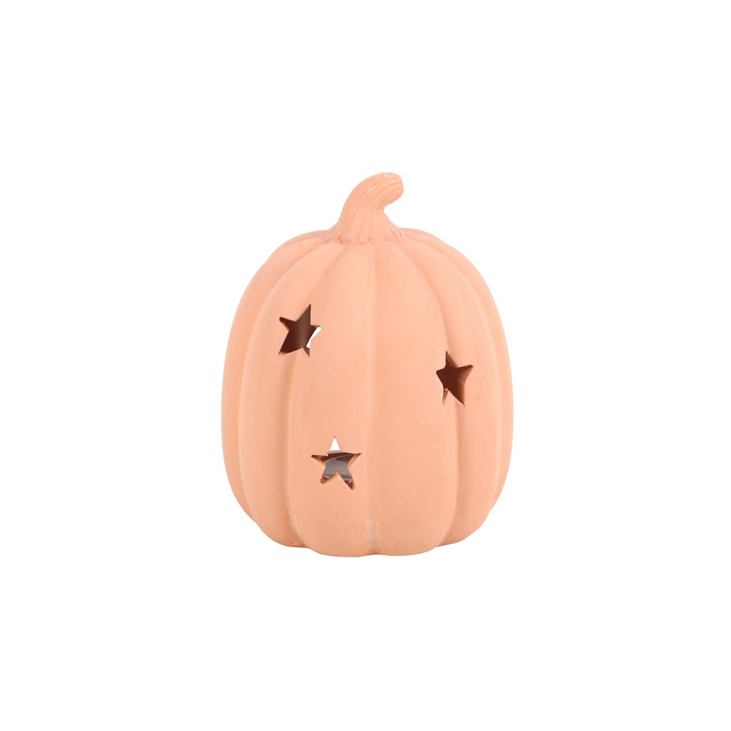 9cm Terracotta Pumpkin Tealight Holder - Image 2