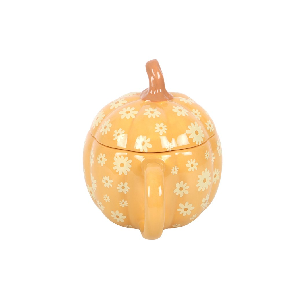 Groovy Floral Pumpkin Lidded Mug - Image 4