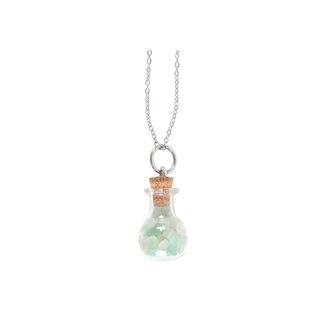 Luck Green Aventurine Crystal Chip Potion Bottle Necklace - Image 3