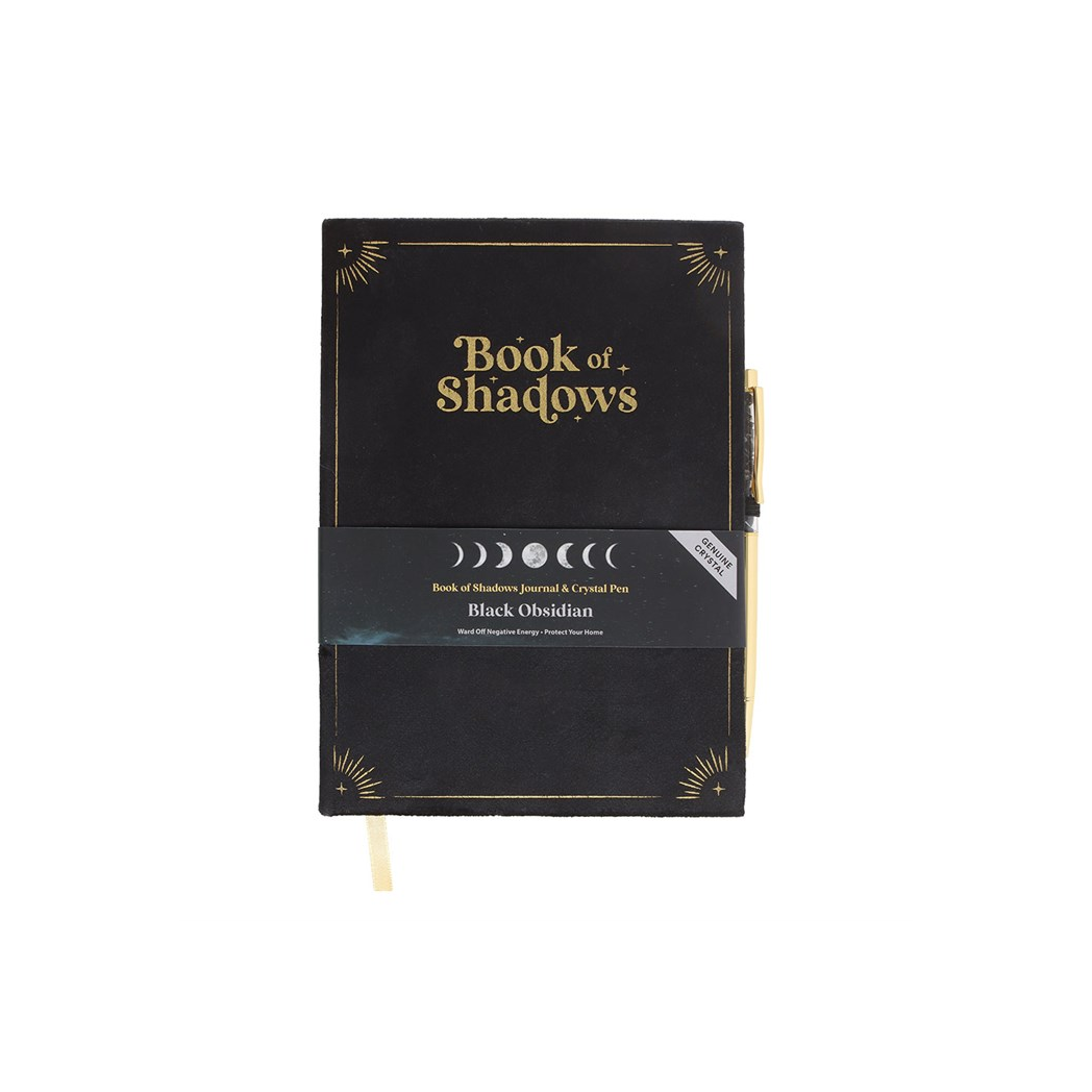 Book of Shadows Journal with Black Obsidian Crystal Pen - Image 2