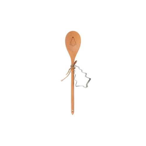 Christmas Tree Wooden Spoon Baking Set