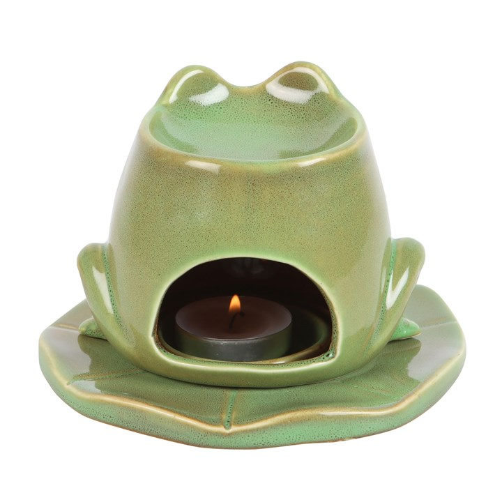 Frog Shaped Oil Burner and Lily Pad Plate - Image 4