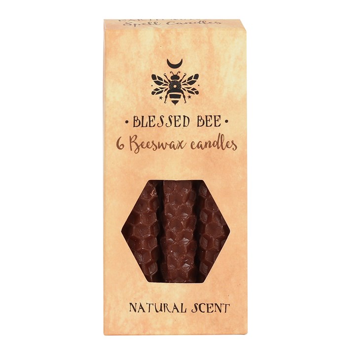 Set of 6 Brown Beeswax Spell Candles - Image 3
