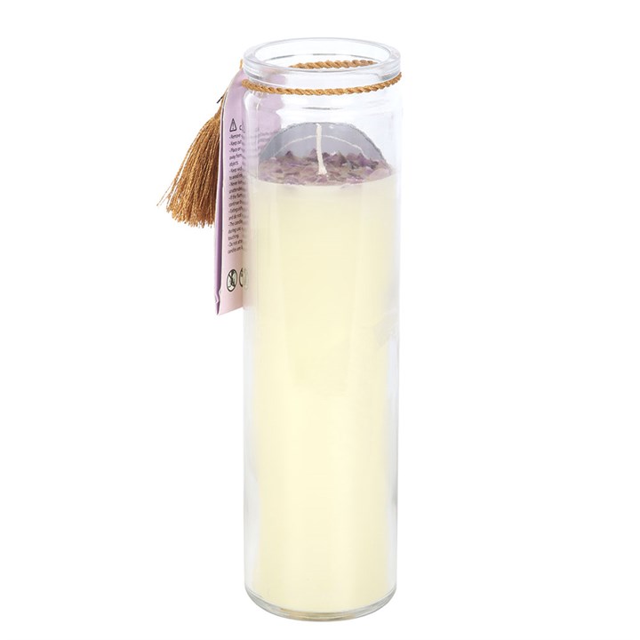 Selene Goddess Tube Candle with Amethyst Crystals - Image 3