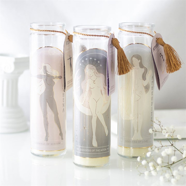 Selene Goddess Tube Candle with Amethyst Crystals - Image 5