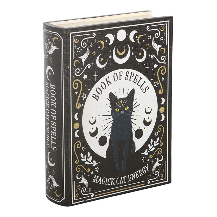 Black Cat Magick Book of Spells Shaped Storage Box - Image 2