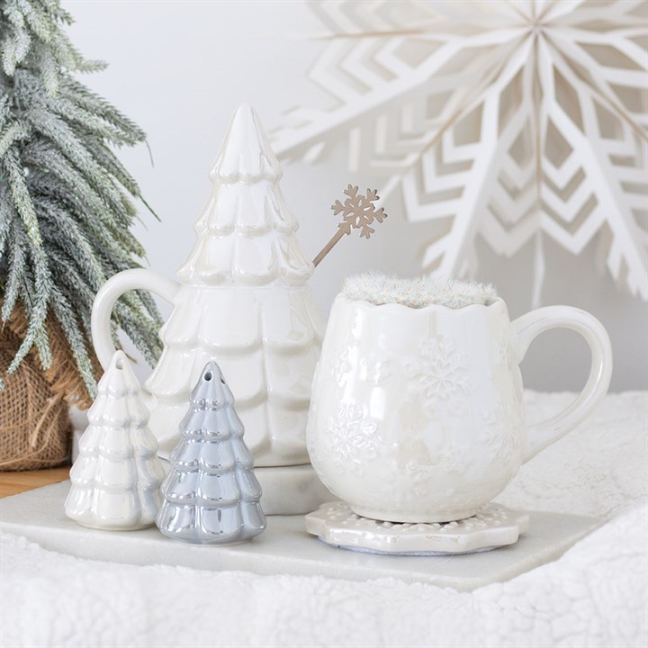 Iridescent Snowflake Mug, Coaster and Socks Set - Image 5