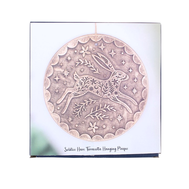 Bronze Effect Leaping Hare Terracotta Hanging Plaque - Image 4