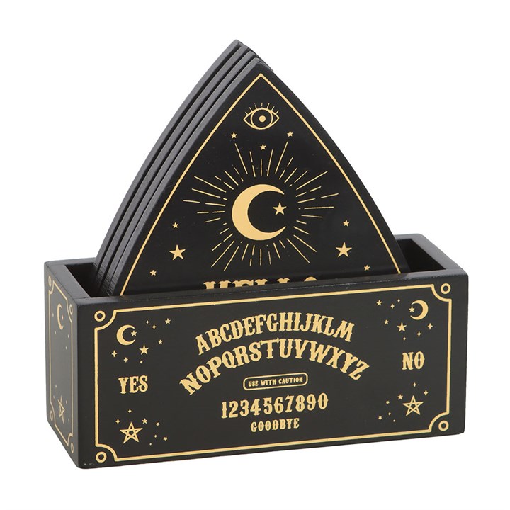 Black Talking Board Planchette Coaster Set - Image 2