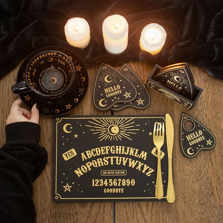 Black Talking Board Planchette Coaster Set - Image 6