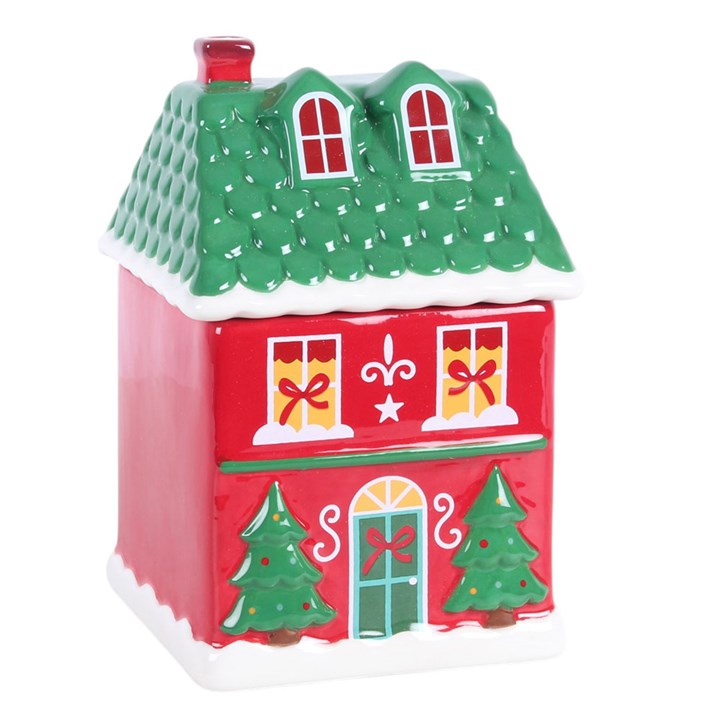 Red Christmas House Oil Burner - Image 2