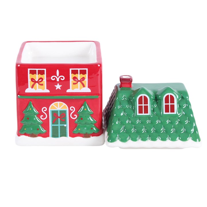 Red Christmas House Oil Burner - Image 3