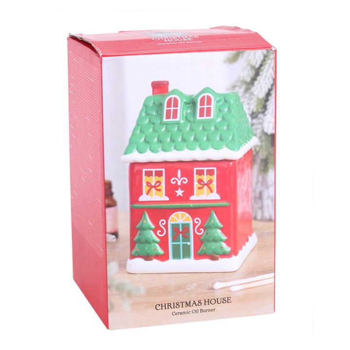 Red Christmas House Oil Burner - Image 6