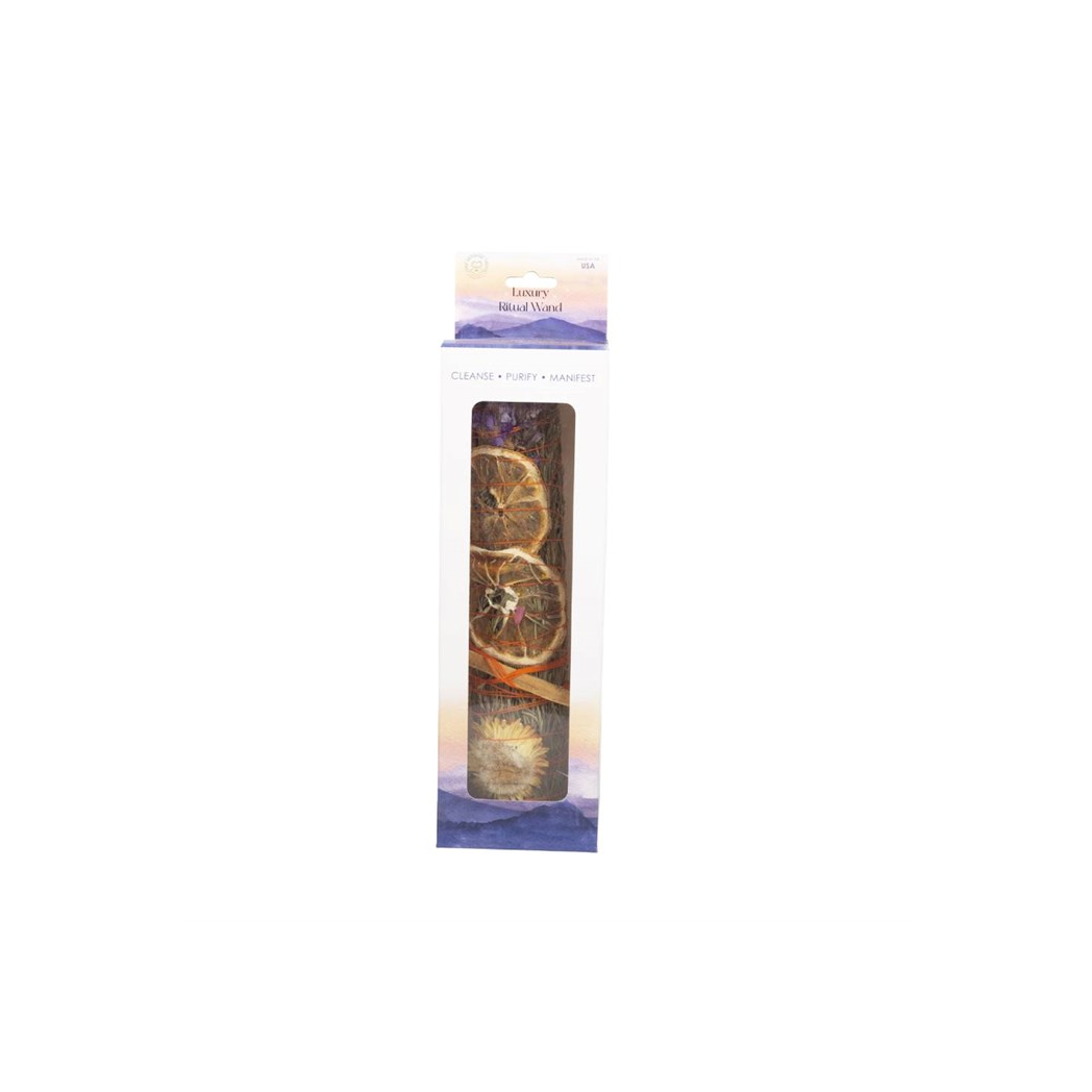 9in Ritual Wand Smudge Stick with Rosemary, Lavender, and Orange - Image 3