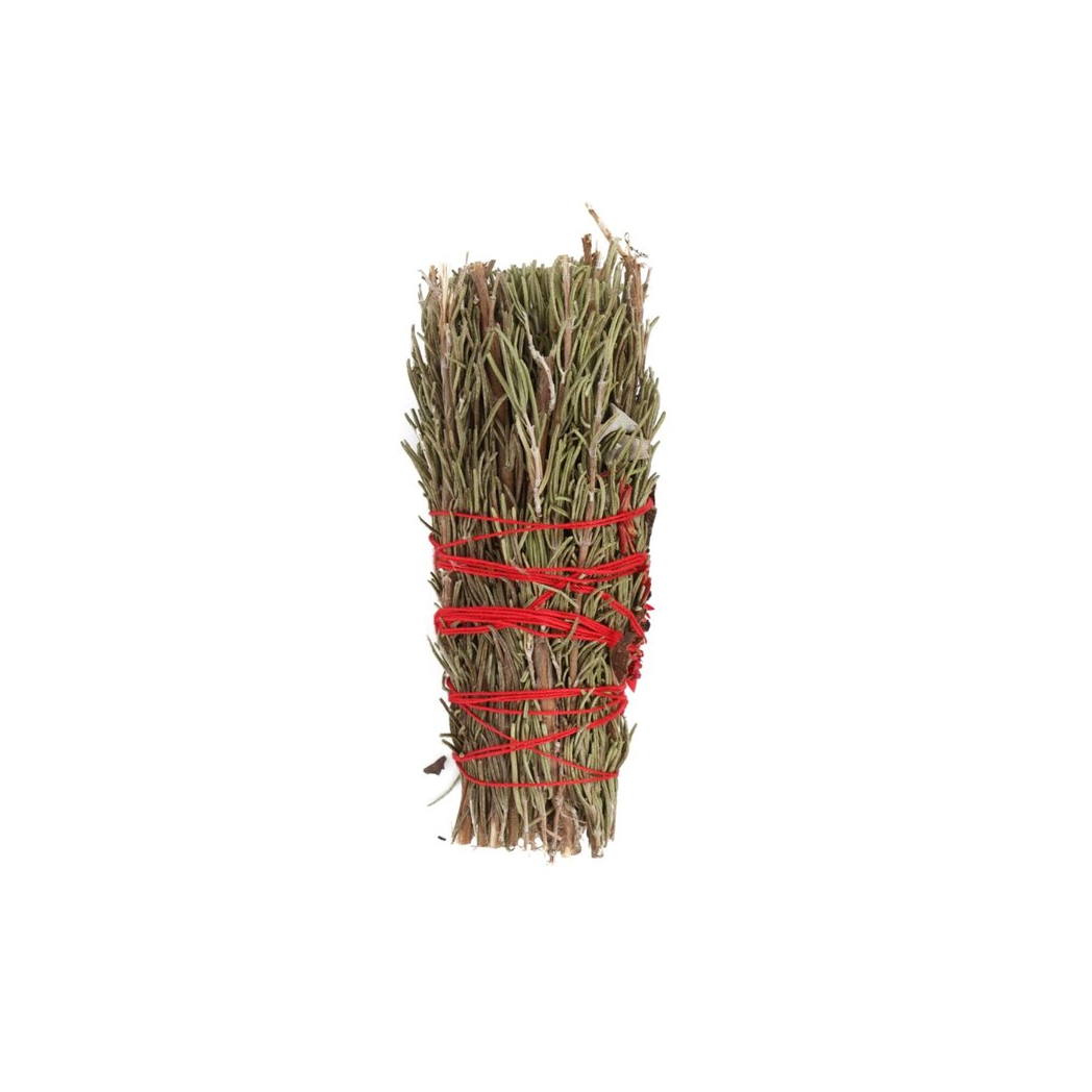 6in Ritual Wand Smudge Stick with Rosemary and Red Flowers - Image 2