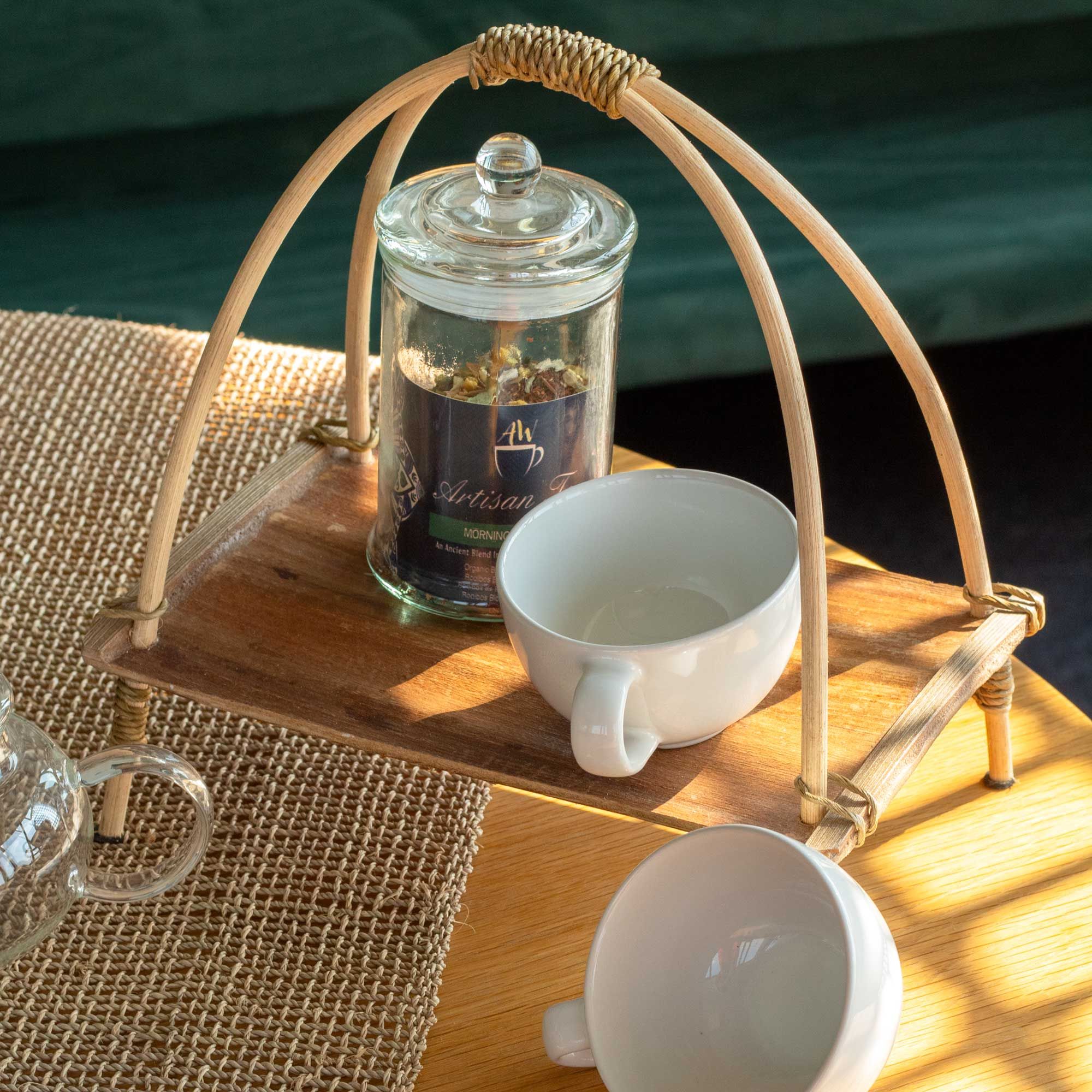 Coconut Leaf Tea Stand - Natural - Image 3