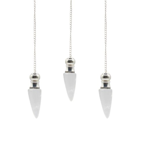 Secret Cavity Discovery of Truth Pendulum - Clear Quartz - Silver Plated