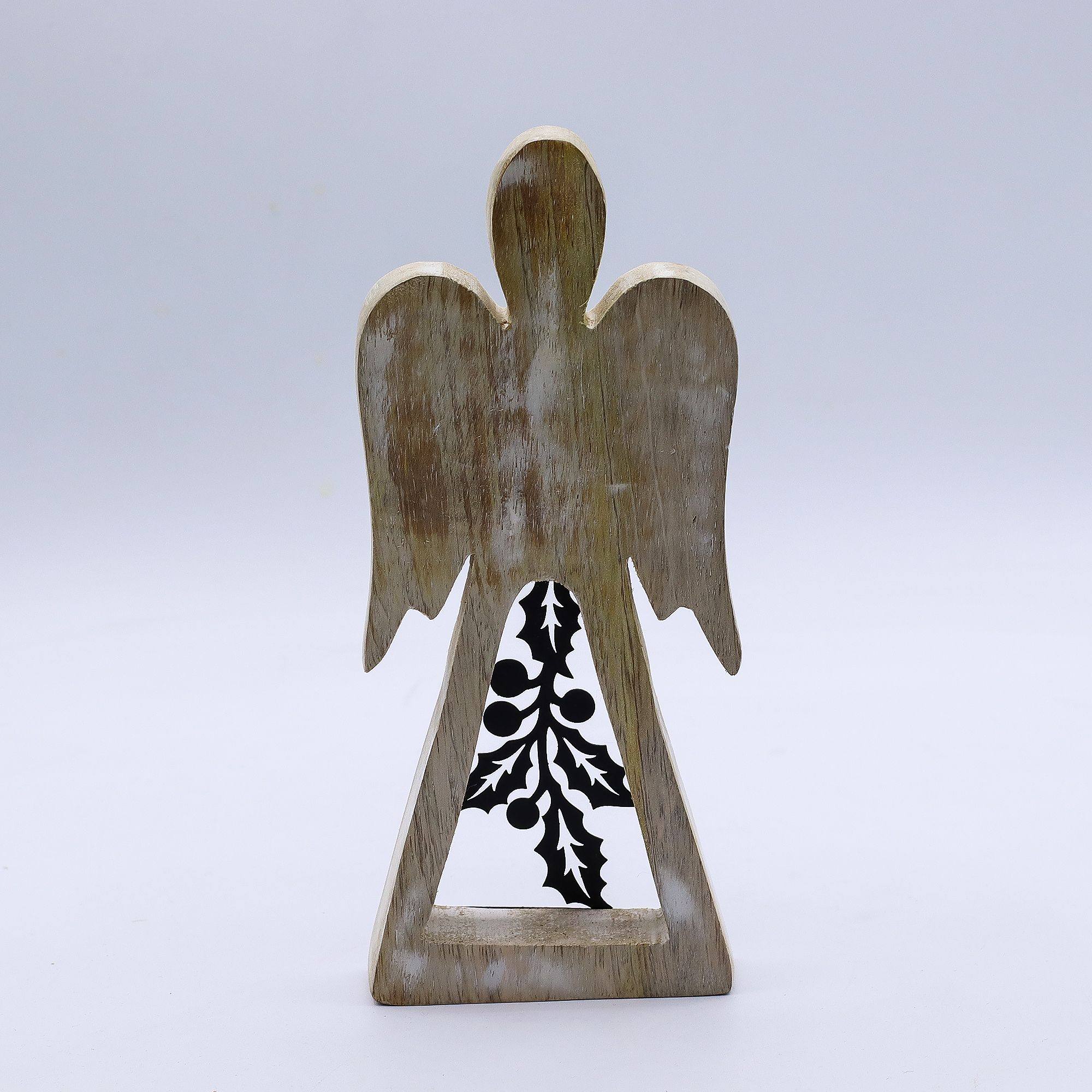 Mango Wood Angel - Whitewash with Iron Decor Cut Out - Image 3