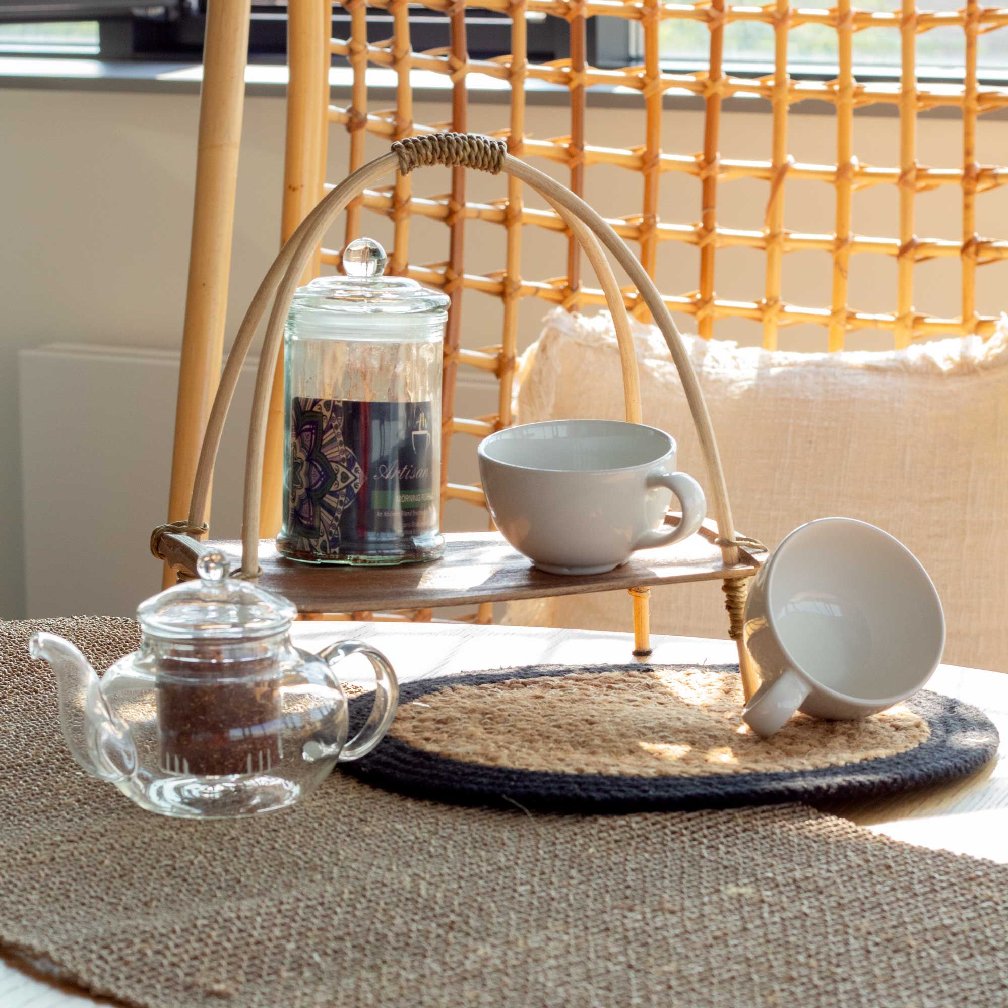 Coconut Leaf Tea Stand - Natural - Image 2