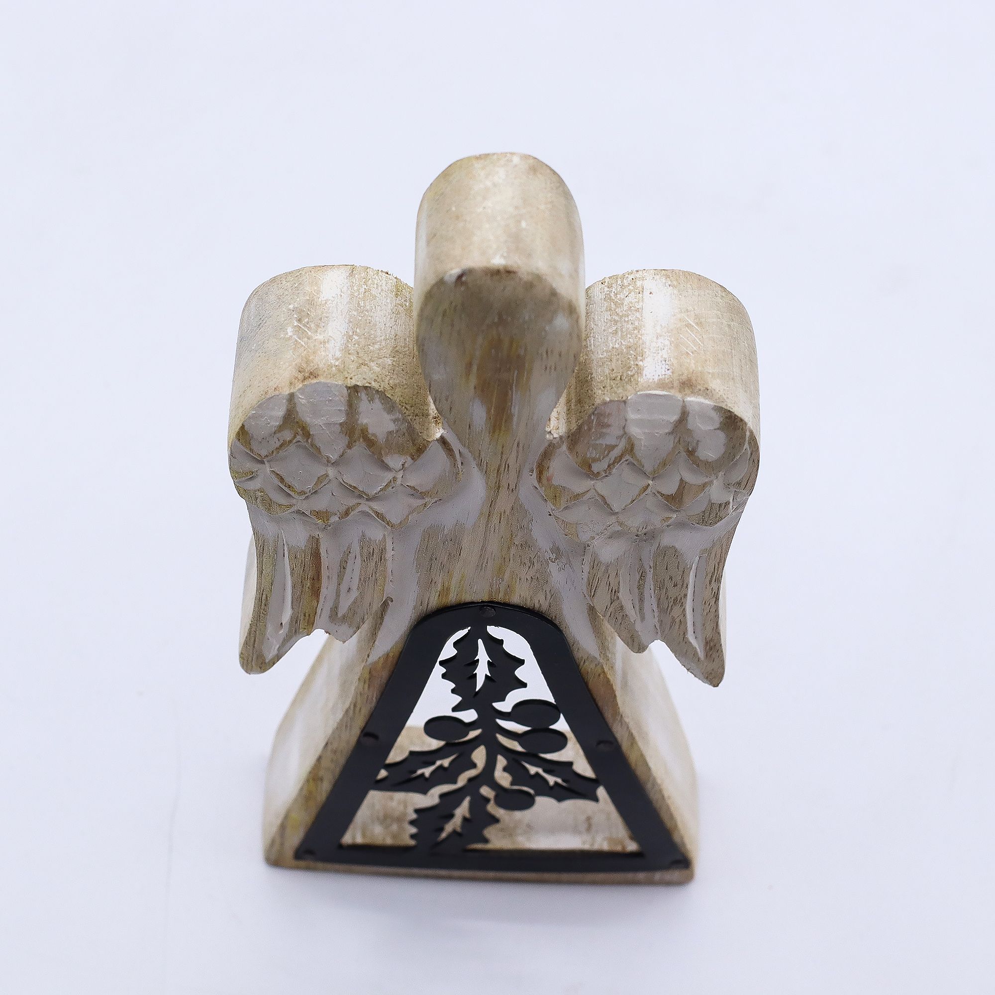 Mango Wood Angel - Whitewash with Iron Decor Cut Out - Image 6