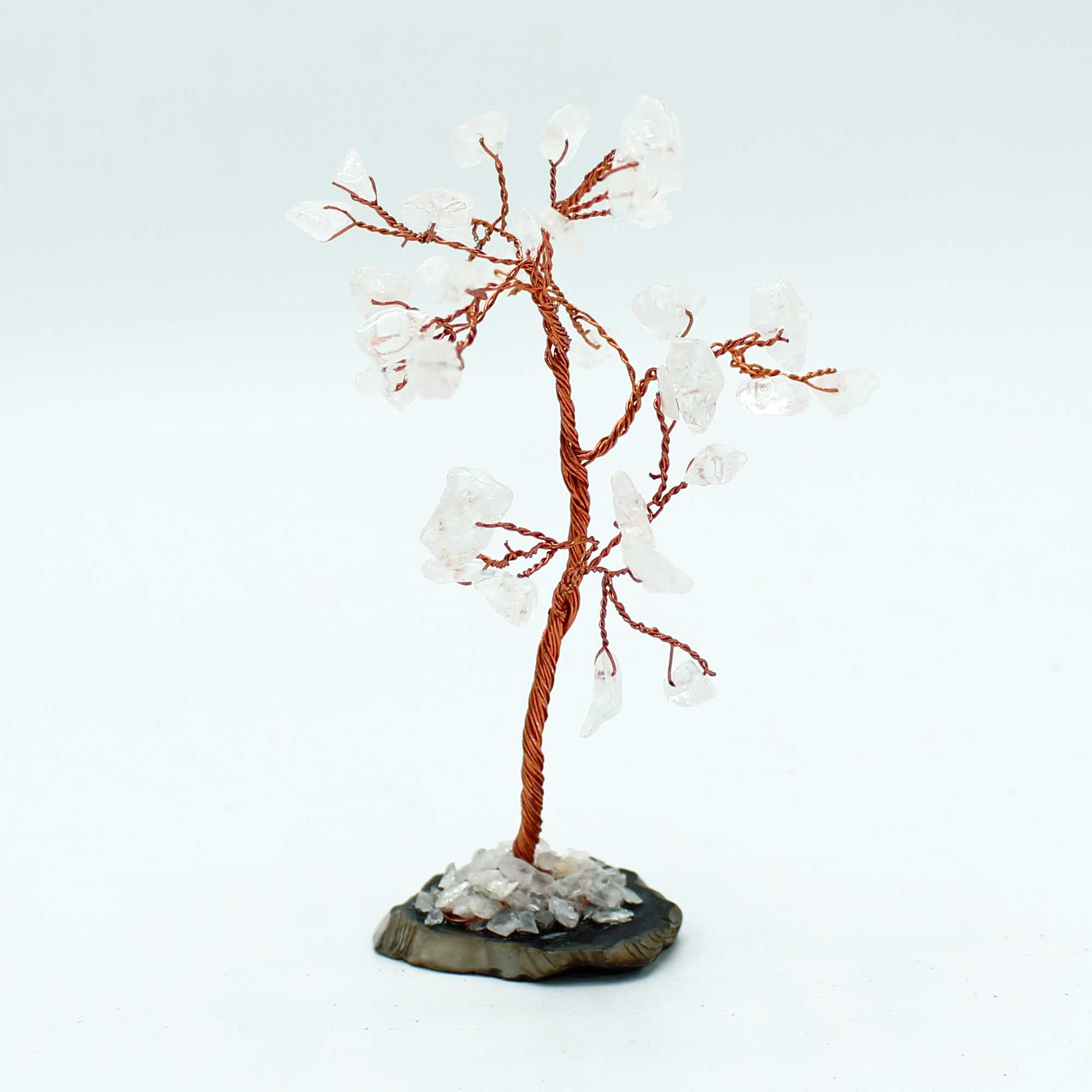 Gemstone Tree - Rock Quartz on Black Agate Base (35 stones) - Image 3